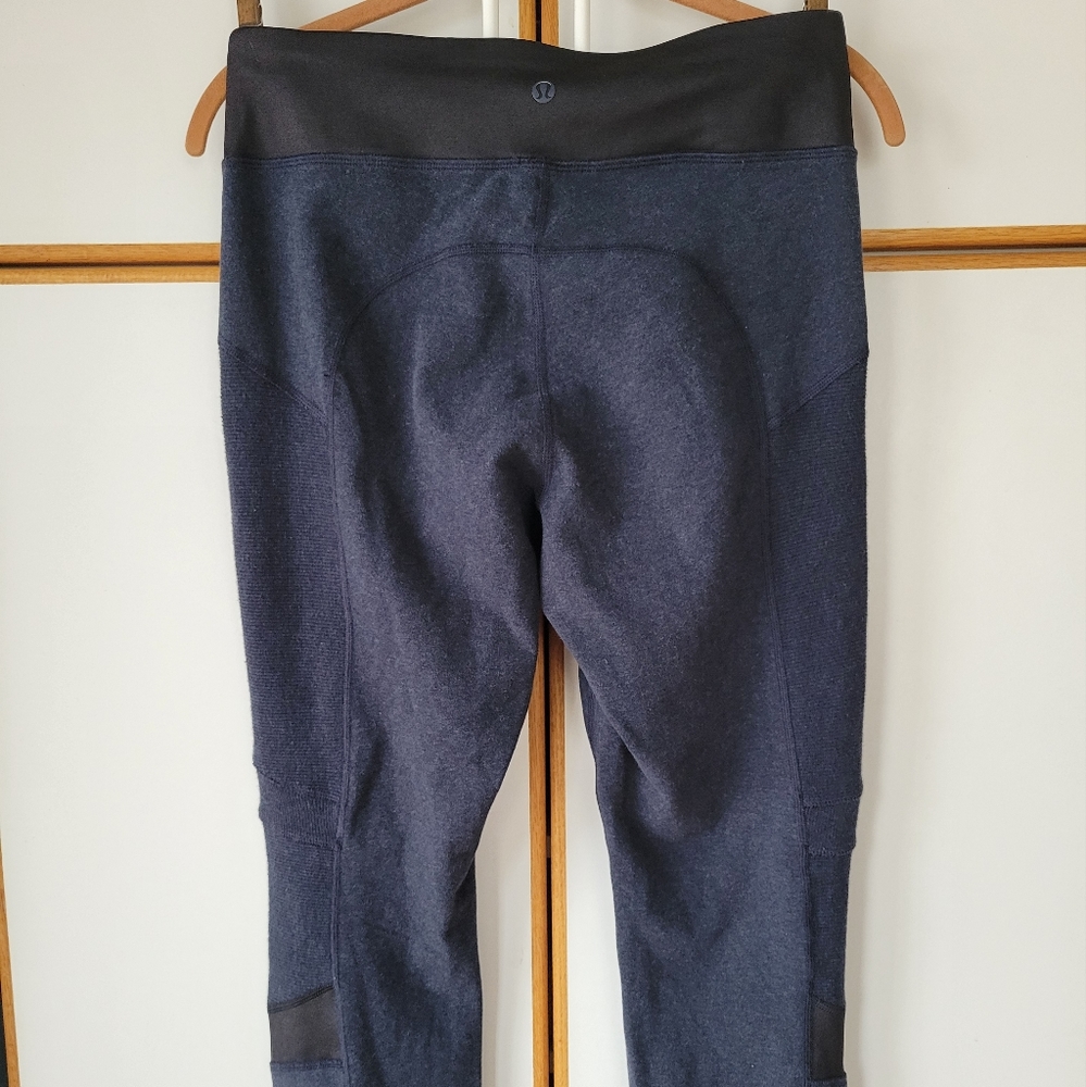 Lululemon Motivate Pants Leggings 8 Inkwell Navy Faux Jeans - Picture 5 of 12